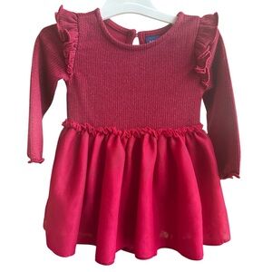 Baby Girl Dress Long-Sleeve Rib-Knit Metallic Bodysuit Tutu Dressy for Baby 3-6m